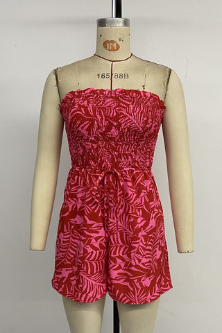 Strapless Printed Romper
