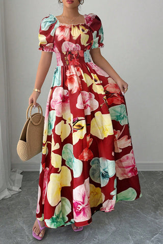 Puff Sleeve Maxi Dress