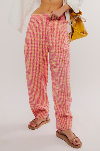 Gingham Check Casual Pants