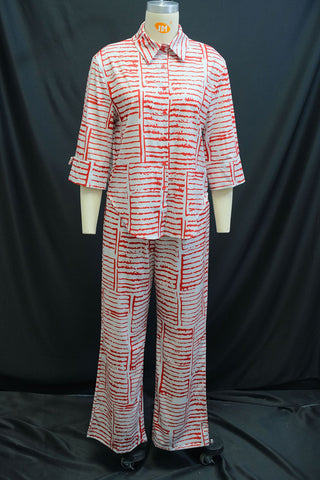 Striped Pocket Pants Set