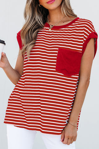 Stripe Round Neck Tank Top