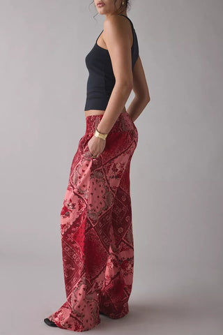 Relaxed Fit Checkered Casual Pants