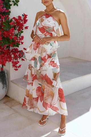 Layered Halter Maxi Dress
