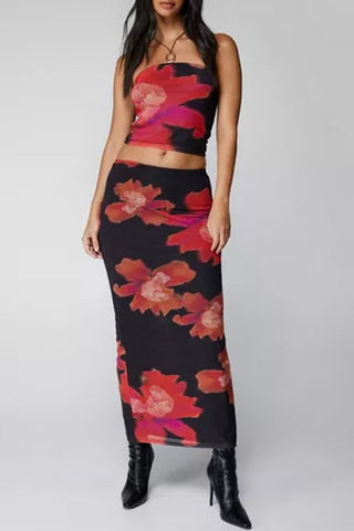 Strapless Floral Print Camisole