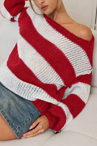 Wide Stripe Knit Sweater