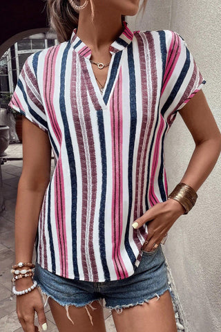 Striped V-Neck T-Shirt