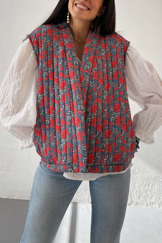 Floral Quilted Vest