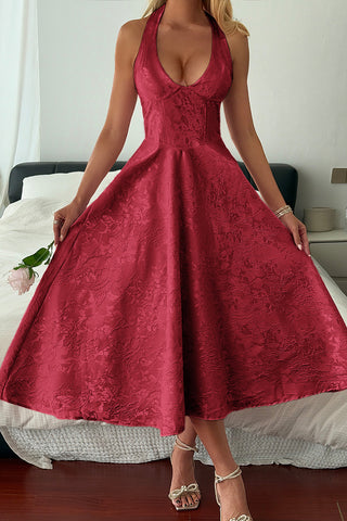 Halter-Neck Evening Dress