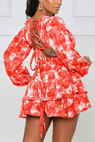 Cut-Out Pattern Mini Dress