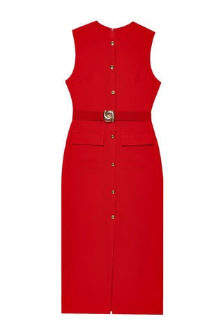 Sleeveless Button-Front Casual Dress