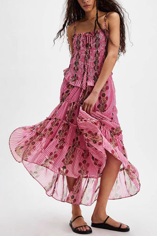 Tiered Floral Midi Dress