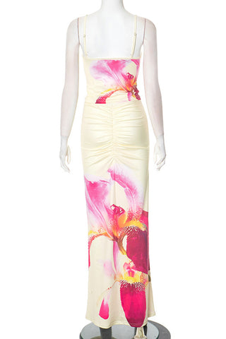 Floral Print Camisole and Maxi Skirt Set