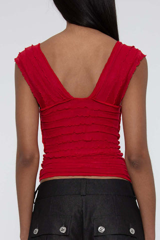 Ruffled Square Neck Tank Top