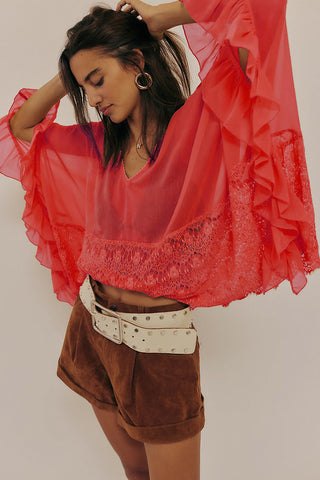 Lace Detail Flowing Blouse