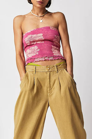 Strapless Floral Tube Top