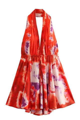 Halter Neck Tie-Dye Dress