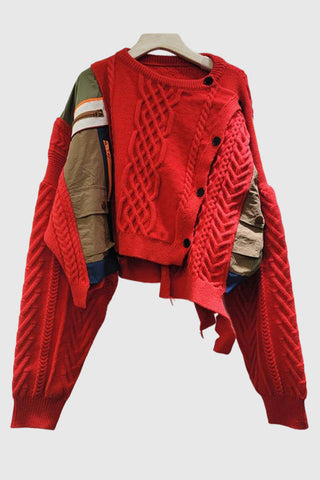 Asymmetrical Cable Knit Sweater