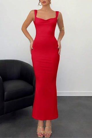 Open-Back Bow-Tie Casual Dress