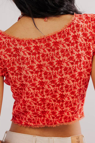 Floral Lace Trim Sleeveless Blouse