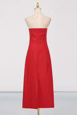 Strapless Floral Midi Dress