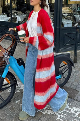 Striped Long Cardigan