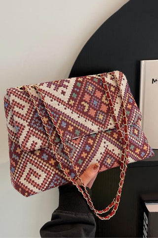 Chic Woven Chain Strap Bag