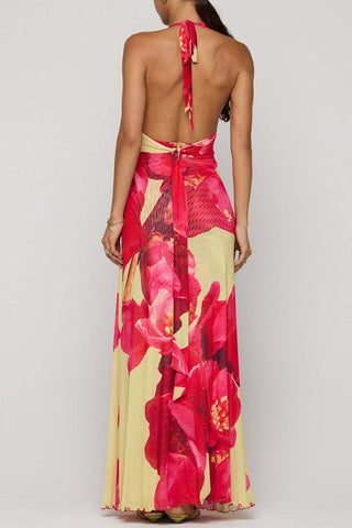 Halter Floral Maxi Dress