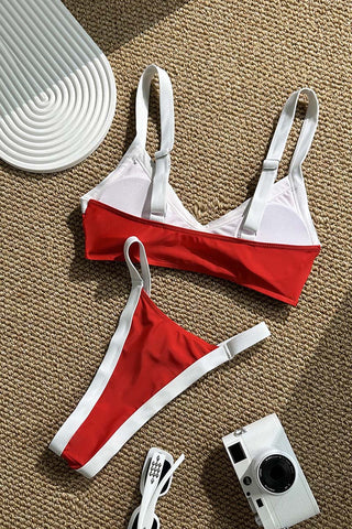 Stylish Bikini Set with Contrast Trim