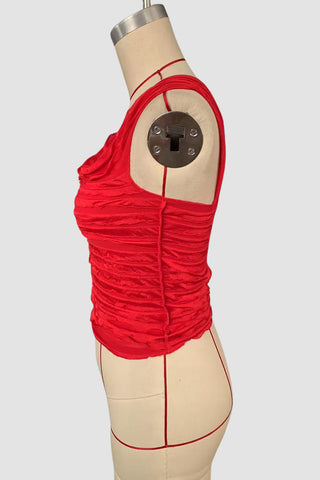 Ruffled Square Neck Tank Top