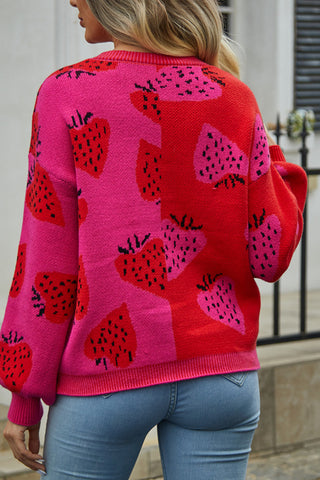 Button-Front Patterned Cardigan