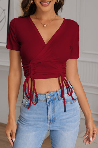 Wrap-Front Ruched Tank Top