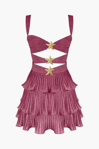 Starfish Embellished Layered Mini Dress