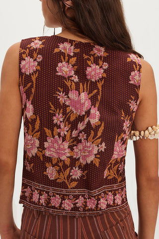 Floral Tie-Front Vest