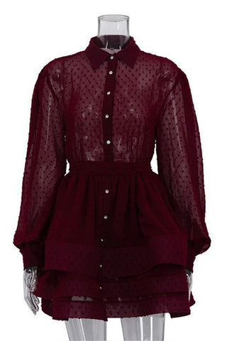 Button-Front Tiered Casual Dress