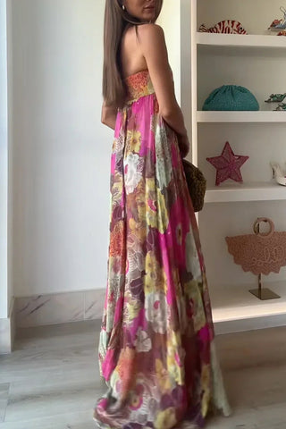 Strapless Floral Maxi Dress