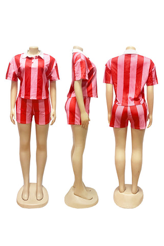 Striped Two-Piece Short Set