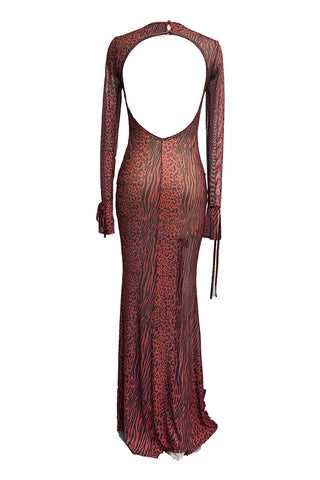 Animal Print Long Sleeve Dress