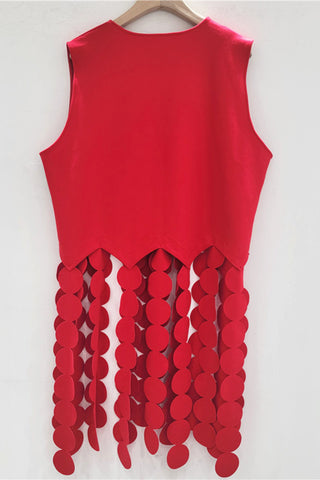 Statement Fringe Circle Vest