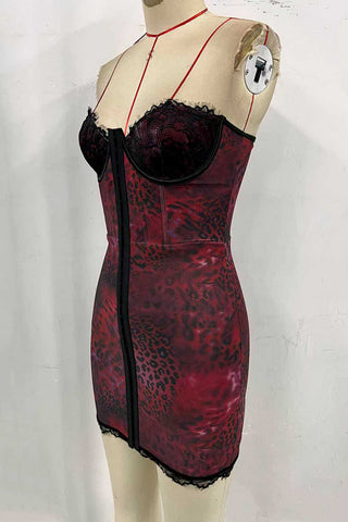 Strapless Lace Trim Mini Dress