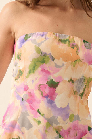 Strapless Floral Maxi Dress