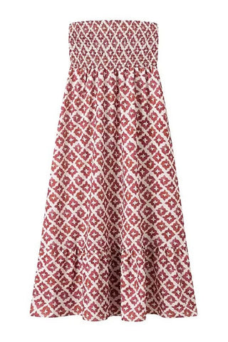 Strapless Geometric Skirt Set