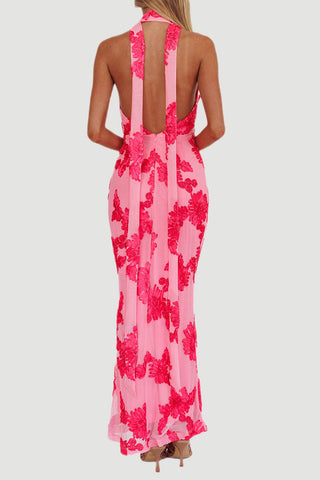Floral Halter Maxi Dress