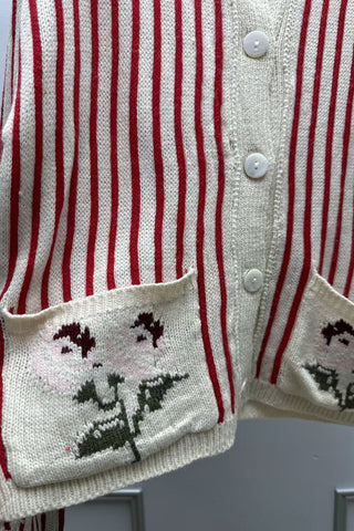Striped Button-Front Cardigan