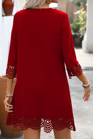 Scalloped Lace Casual Dress