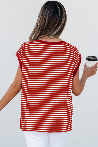 Stripe Round Neck Tank Top