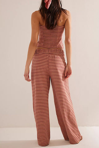 Strapless Striped Pants Set