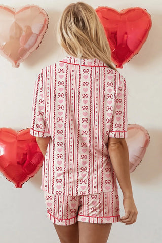 Bow Print Short Pajama Set