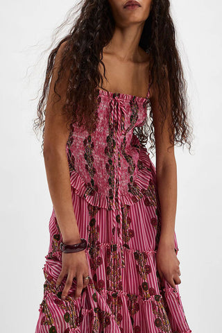 Tiered Floral Midi Dress