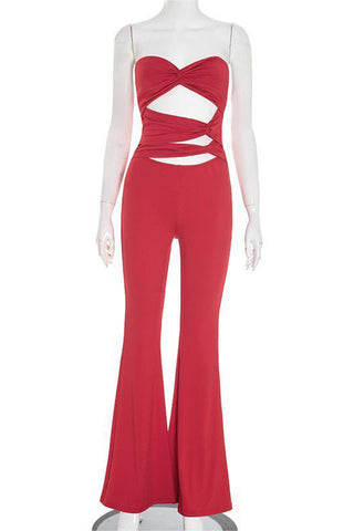 Cutout Tie-Front Jumpsuit