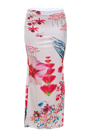 Floral Print Maxi Skirt